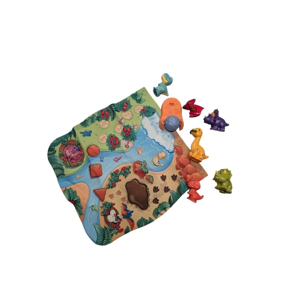 Fisher Price Little People Dinosaur Village Play Mat 6 Dino Figures Boulder Lot